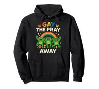 Gay The Pray Away Sarcastic LGBTQI Pride Frog Funny Graphic Pullover Hoodie