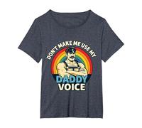 Gay Tom Daddy Voice Funny Bear Dom Rainbow CSD LGBTQ Pride T-Shirt, Women's Plus, Heather Blue, 3X