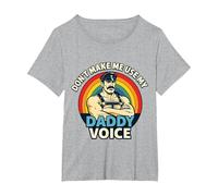 Gay Tom Daddy Voice Funny Bear Dom Rainbow CSD LGBTQ Pride T-Shirt, Women's Plus, Heather Grey, 6X