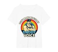 Gay Tom Daddy Voice Funny Bear Dom Rainbow CSD LGBTQ Pride T-Shirt, Women's Plus, White, 4X