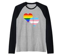 Gay Trans Pride Flag in Vintage Style for LGBTQ Pride Month Raglan Baseball Tee