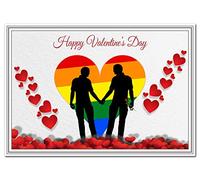 Gay Valentines Day Cards Men - Same Sex Designs Unusual Cool Funny Quirky Puns (Silhouette Gay Valentine Card)