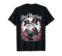 Gay Wedding Skeleton Matching Couple Honeymoon Just Married T-Shirt
