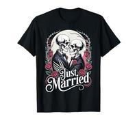 Gay Wedding Skeleton Matching Couple Honeymoon Just Married T-Shirt