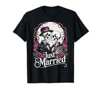 Gay Wedding Skeleton Matching Couple Honeymoon Just Married T-Shirt