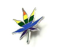 Gay Weed Ganja Cannabis Leaf Metal LGBT Pin Badge