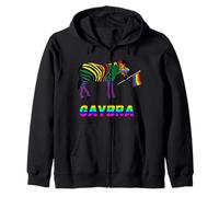 Gay Zebra Pride March LGBT Rainbow Stripes Flag Supporter Zip Hoodie
