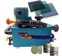 GAYAYAS 850W Glass Edge Polishing Machine, with 8 Diamond Wheels and Two Polishing Wheels, Portable Small Glass Edger, for Glass Beveling & Polishing Blue