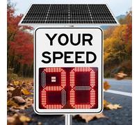 GAYAYAS LED Speed Limit Sign, Radar Speed Sign, Traffic Safety Road Warning Speed Limit Board, for Streets & Neighborhoods, Traffic Safety, Waterproof White-60x75cm/23.6x29.5in