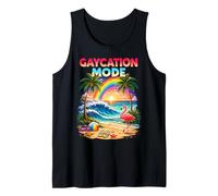 Gaycation Mode Palm Trees Rainbow Flag Gay Pride LGBT Summer Tank Top