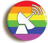 GAYDAR JOKE BADGE BUTTON PIN (Size is 1inch/25mm diameter) LGBT PRIDE DIVERSITY