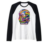 Gayest Giants Ever Fabulous Dino Couple Proudly Roaming Raglan Baseball Tee