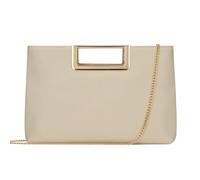 GAYI URBAN Clutch Purses for Women, Dressy Evening Crossbody Bag, Ladies Vegan Leather Wedding Party Shoulder Handbag, Cream, 12 x 8 x 1.5 inches
