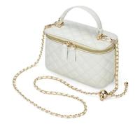 GAYI URBAN Mini Quilted Box Crossbody Bags for Women, Small Square Designer Clutch Purses with Adjustable Chain Strap, White