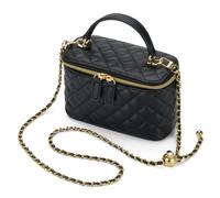 GAYI URBAN Mini Quilted Box Crossbody Bags for Women, Small Square Designer Clutch Purses with Adjustable Chain Strap, Black, Quilted Crossbody Bag