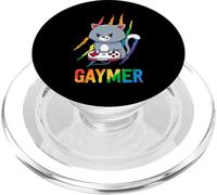 Gaymer LGBT Cat Pride Rainbow Video Game Lovers Gift PopSockets PopGrip for MagSafe