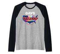 Gays for Trump 2024 Pro Reelect Donald Trump Raglan Baseball Tee