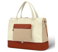 GAYUAPEIA Women's Weekender bag Travel Duffel Bag with Shoe Compartment 21-inch Airline-Approved Carry-On, 2-Piece Overnight Bag Set Personal Item Luggage, SR -1-brown beige khaki, 21", Double