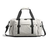 GAYUAPEIA Women's Weekender bag Travel Duffel Bag with Shoe Compartment 21-inch Airline-Approved Carry-On, 2-Piece Canvas & Leather Overnight Bag Set Personal Item Luggage, SR-A-light gray, 21