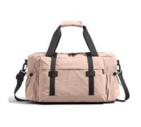 GAYUAPEIA Women's Weekender bag Travel Duffel Bag with Shoe Compartment 21-inch Airline-Approved Carry-On, 2-Piece Canvas & Leather Overnight Bag Set Personal Item Luggage, SR-A-Pink, 21", Double