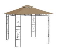 vidaXL Gazebo 3x3x2.7 m Taupe 160 g/m?