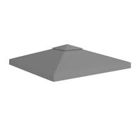 Gazebo 2-Tier Top Cover Black 3x3m Polyester PVC Coated Waterproof Canopy +16pcs