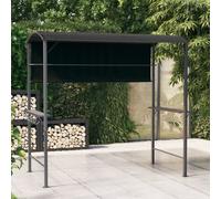 Gazebo 220x110x200cm Anthracite Metal Frame Cream 100% Polyester Roof PA-coated