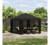 Gazebo 3 x 3 m Anthracite Polyester & Steel Frame Water-Resistant Garden Canopy