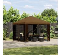 Gazebo 3 x 3 m Taupe Polyester & Steel Frame Waterproof Canopy with Vent Roofs