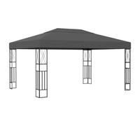 Gazebo 3 x 4 m Anthracite Polyester Canopy Steel Frame Vented Roofed Decorative
