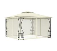 Gazebo 300x300x265 cm Cream Steel Frame Polyester Canopy with Mosquito Nets PA+