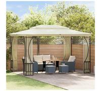 Gazebo 300x400x265 cm Cream Steel Frame Polyester-PA UV Canopy Mosquito Nets XL