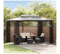 Gazebo 300x400x265cm Anthracite Steel Frame Polyester PA-coated Nets UV Large XL