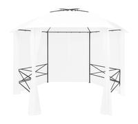Garden Marquee Pavilion Tent with Curtains Hexagonal Beige/Anthracite vidaXL