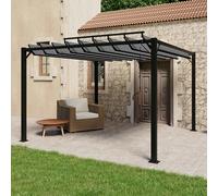 Gazebo 3x3 m Anthracite Fabric & Aluminium Adjustable Louvered Roof Patio Garden