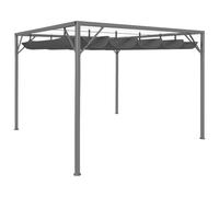 vidaXL Garden Gazebo with Retractable Roof Canopy 3x3m Anthracite Outdoor Tent