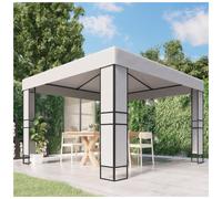 Gazebo 3x3 m White Polyester PA Coated Fabric Steel Double Roof Easy Assembly XL