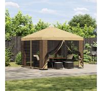 Gazebo 3x3m Cream Polyester Steel Frame Water-Resistant Vented Roof Garden Patio