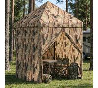 Gazebo 3x3m Forest Camouflage 210D Oxford Silver Coating Black Steel Frame 3.15m