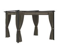 Gazebo with Curtains Steel Outdoor Patio Garden Canopy Shelter Tent vidaXL