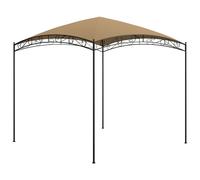 Gazebo 3x3x2.65m Taupe Steel Frame Polyester Roof PA Coating Outdoor Shelter DIY