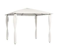 Gazebo 3x3x2.6m Cream Fabric Steel Frame with Post Covers, 2m Eave 160g/m2 Roof