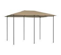Gazebo 3x4m Taupe Fabric Steel Patio Canopy 3x4x2.6m with Post Covers w/PolesEU