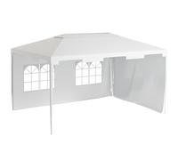Gazebo 3x4m White Polyester Roof Steel Frame Outdoor Garden Canopy Marquee Plus