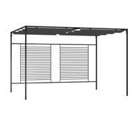 Gazebo 3x4x2.3m Cream Polyester Canopy Iron Frame Retractable Roof Outdoor Party