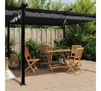 Gazebo 3x6 m Anthracite Aluminium Frame Polyester Retractable Roof Patio Outdoor