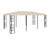 Gazebo 3x6m Cream & Black Polyester Canopy Steel Frame Party Shelter Vented Pole