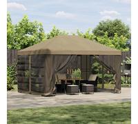 Gazebo 4x3 m Beige Polyester & Steel Industrial Outdoor Canopy with Sidewalls XL