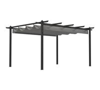 Outsunny 4 x 3(m) Aluminium Pergola Gazebo Garden Shelter w/ Retractable Roof | TJ Hughes