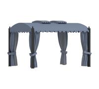 Gazebo 4x3x2.7m Anthracite Steel Frame Polyester Curtains Mesh 4x3m SidewallsNet